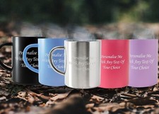 Engraved Outdoor Steel Cup 400ml Personalised Gift Camping Christmas Birthday