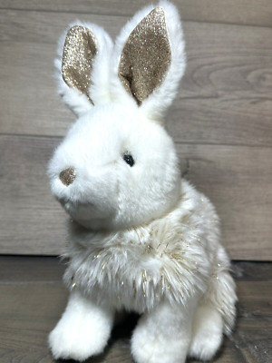FAO Schwarz ''Sparklers'' Bunny Plush - White, Cream, Gold Easter Rabbit