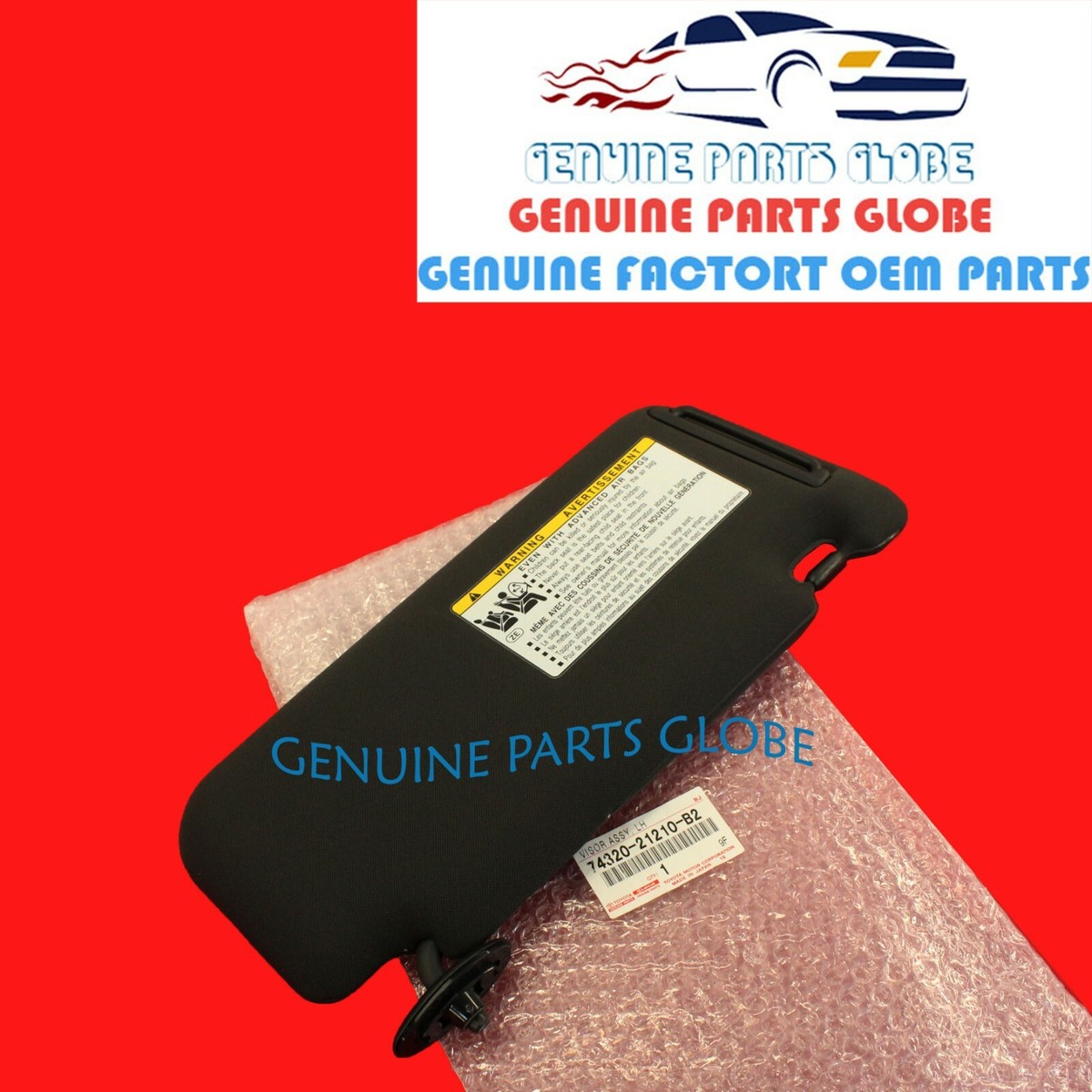 GENUINE OEM 11-13 SCION tC LEFT DRIVER GRAY SUN VISOR W/MIRROR