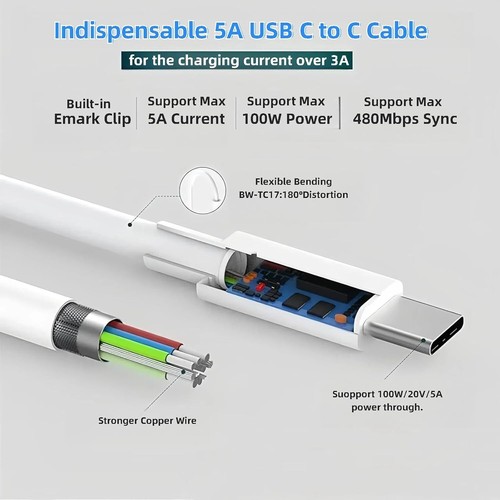 96W USB C Laptop Ladegerät für Apple Lenovo Samsung Acer iPhone 15/16 - Bild 4 von 7