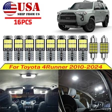 White LED interior lights package kit for 2010-2024 Toyota 4Runner 3014 SMD+Tool