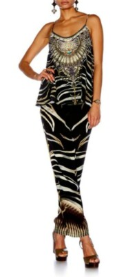 Camilla Franks Zebra Crossing Embellished T Back Top Size 1 10 Small $4 EXPRESS