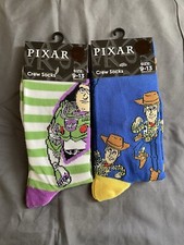 NEW Disney Pixar Toy Story Woody  Buzz Unisex Crew Socks - Size 9-13