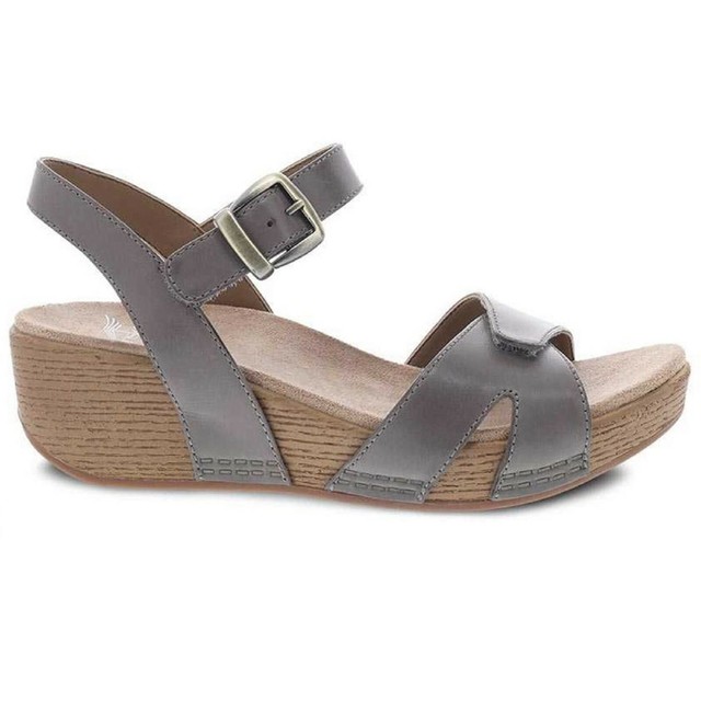 Dansko Laurie Wedge Stone Burnished Calf Leather Open Toe Sandal Size 38 for sale online | eBay
