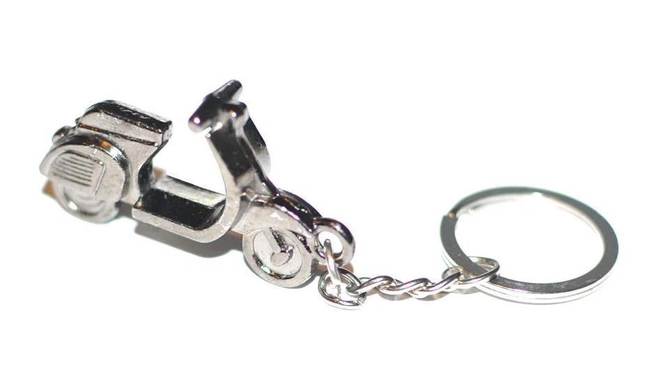 Scooter Moped Keyring Novelty Motorbike Silver Colour Keychain - Image 1 of 1