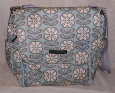 PETUNIA PICKLE BOTTOM Diaper Bag Backpack Blue Floral Flowers