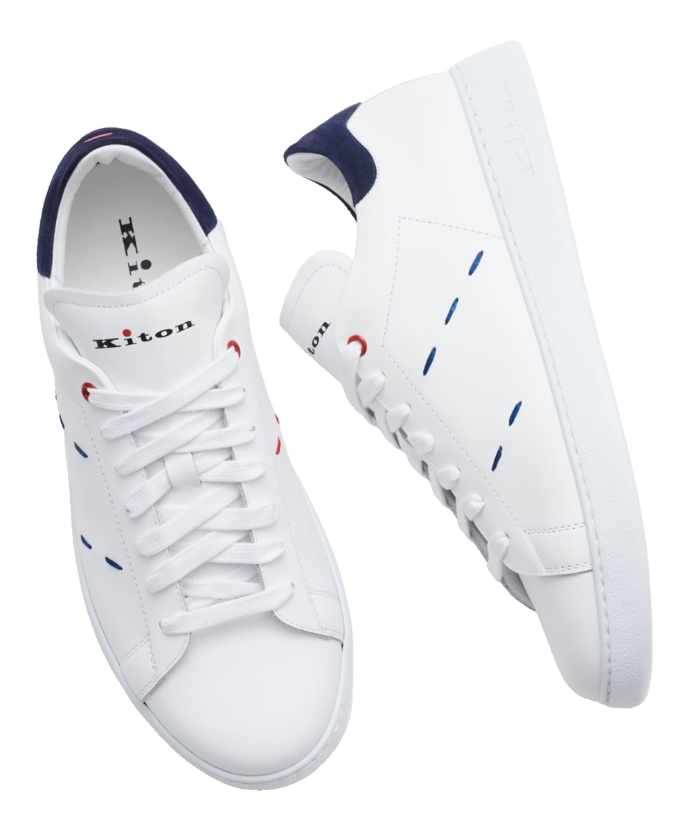 スニーカー KITON CIRO PAONE Knit sneakers with lateral monogram Bianco Knit sneakers with lateral monogram KITON CIRO PAONE