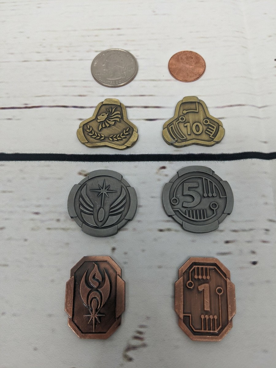 Fantasy Sci-Fi Space 1, 5, & 10 Credit Coin Set LARP Board Game Role  Playing RPG