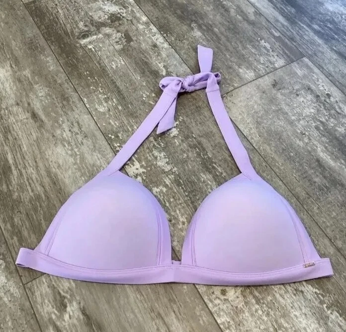 VICTORIA'S SECRET ROSA Lavanda Push-Up Triángulo Bikini Paisley Parte Inferior JUEGO DE NATACIÓN Foto 2 de 4