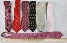 Men's Ties Lot of 7 Neck Ties Calvin Klein, Geoffrey Beene Wilsons Mixed Tie Lot