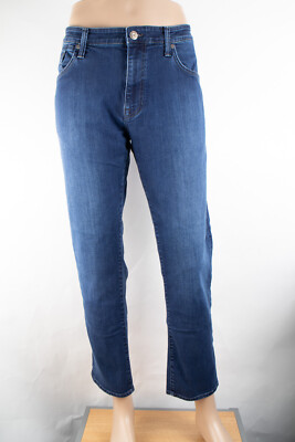Mavi Jeans Slim 36 (35 X 29) Men's Denim Jeans Medium Wash Zip Fly Hemmed