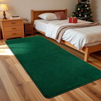 2x6 Green Washable Fluffy Shag Runner Rug for Bedroom Living Room Hallway