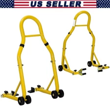 900Lbs Motorcycle Front & Rear Stand Lift Set, Spool Paddock Swingarm Lift Stand