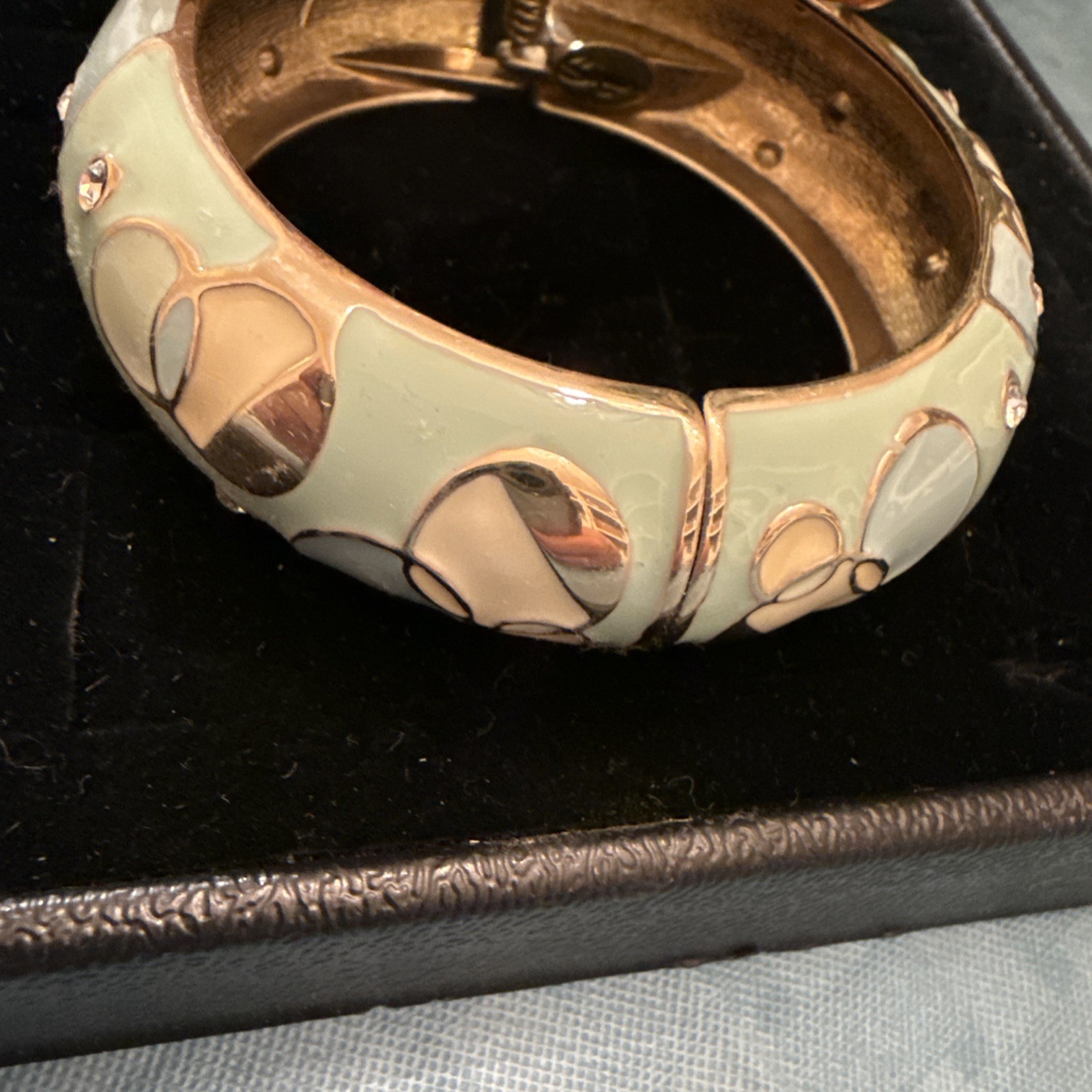 Sequin Enamel Hinged 2 Bangles  - 7” - image 4