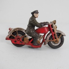 Vintage Reproduction Cast Iron Motorcycle Policeman Toy