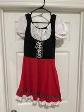 Halloween Beer Wench Dirndl Dress for Women, Oktoberfest Outfits Womens Medium