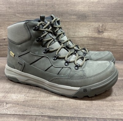 Oboz Burke Mid Gray Leather B-Dry Casual Hiking Boots Mens Size 12