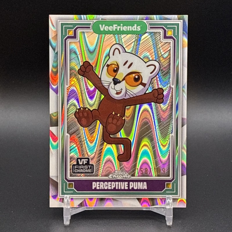 2025 Topps Chrome VeeFriends Perceptive Puma #82 Ray Wave Refractor /199