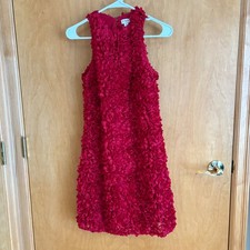 J.Crew Red Floral Rosette Dress Sleeveless Party Cocktail Size 0