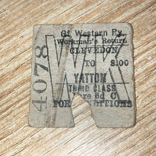 Half.   Railway Ticket,  (.  Clevedon.  To. Yatton.   )