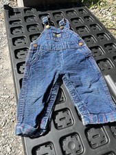 Vintage 90s Paper Tag Oshkosh Denim Overalls Size 3/6m Baby Made In USA Free Shp