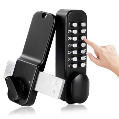 100% Mechanical Keyless Entry Front Door Lock with 14 Push Button Keypads, Digit