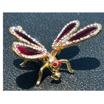 Vintage Tremble Articulated Dragonfly Pin Brooch Bug Insect Jewelry