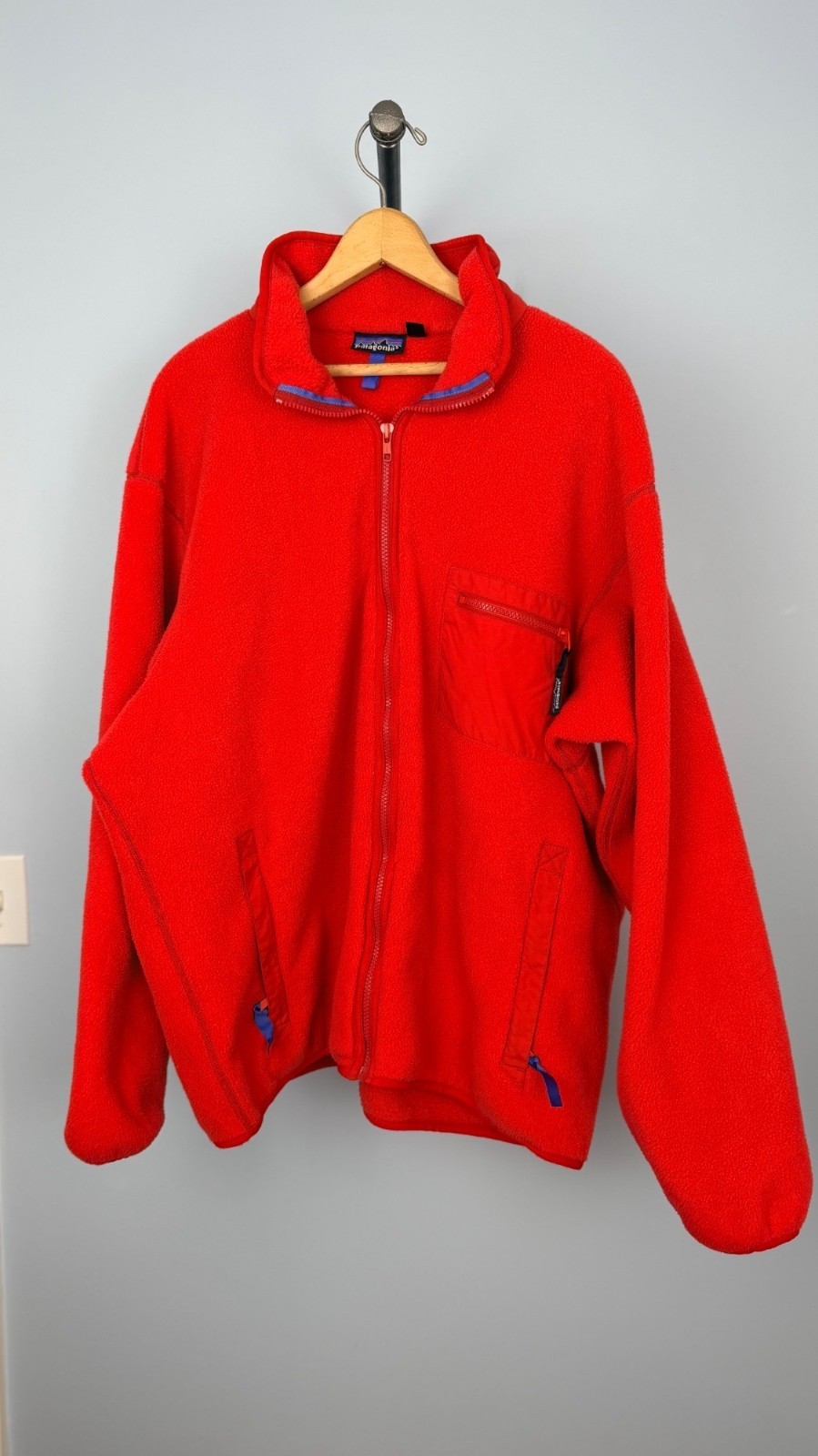 Vintage 90s Patagonia Synchilla Red Full Zip Fleece Jacket XXL Made In USA image 9