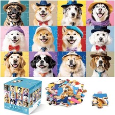Jumbo Floor Puzzle for Kids,48 Piece Funny Dog Jigsaw Puzzles,Learning Educat...