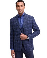 325 Michael Kors Men's Plaid Classic fit Knit Sport Coat Blazer 44 R zau2926a