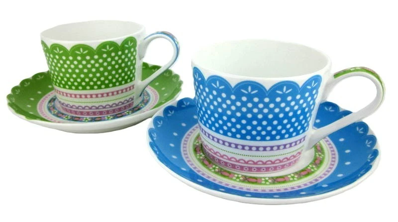 2 x Maxwell & Williams кашемир чашка и блюдце комплект CHANTILLY LACE кости фарфора - Изображение 3 из 4