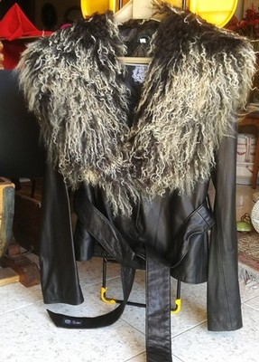 NICO DIDONNA ECHT LEDERJACKE TIBETISCHER WOLLKRAGEN NEU