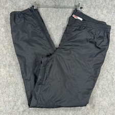 Vintage Nike Track Pants Mens Medium Black Nylon Zip Hem Swoosh Made Taiwan 90s