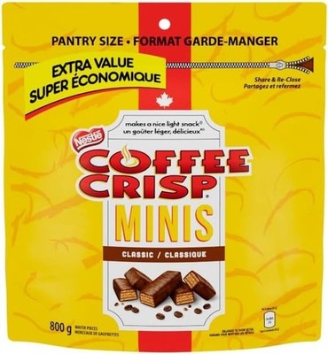 Coffee Crisp Chocolate Bars Minis 800g Extra Value Bag
