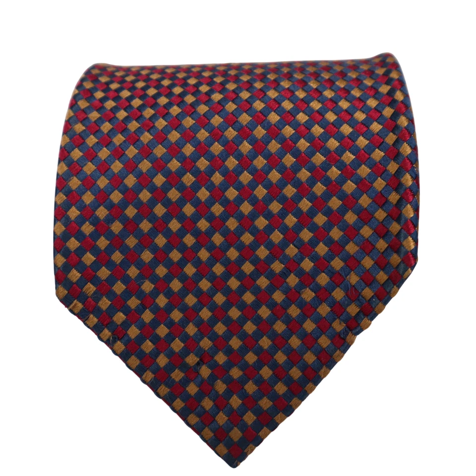 Corbata de lujo de seda Charvet Place Vendome para hombre a micro cuadros Francia 59"x3-6/8" Foto 3 de 4