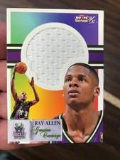 99-00 hoops ray allen genuine coverage jersey card