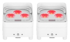 2 Rockville WET PAR 50 White Waterproof Battery DJ Lights Wireless DMX RF Remote