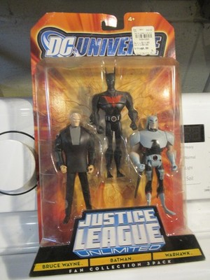Justice League Unlimited Batman Beyond Old Bruce Warhawk 3 pack JLU Mattel