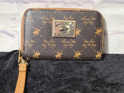 Beverly Hills Polo Club Women's Monogram Zip-Around Wallet w/Wrist Strap