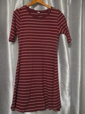 Old Navy Ribbed Short Sleeved Dress Striped Stretch Size M FREE SHIPPING!