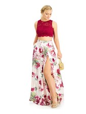 CRYSTAL DOLLS Womens Gown Dress Pink Sleeveless Back Hem Juniors 1