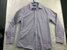 Tommy Hilfiger Men's Casual Button-Down Shirt Red Blue 16 Slim Fit