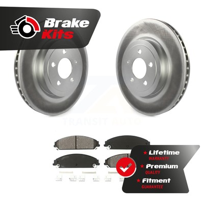 Front Coated Brake Rotor Semi-Metallic Pad Kit For 2005-2023 Chrysler 300 3.5L C