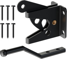 Heavy Duty Self Locking Gate Latch Gravity Lever Fence Door Lock Black Steel