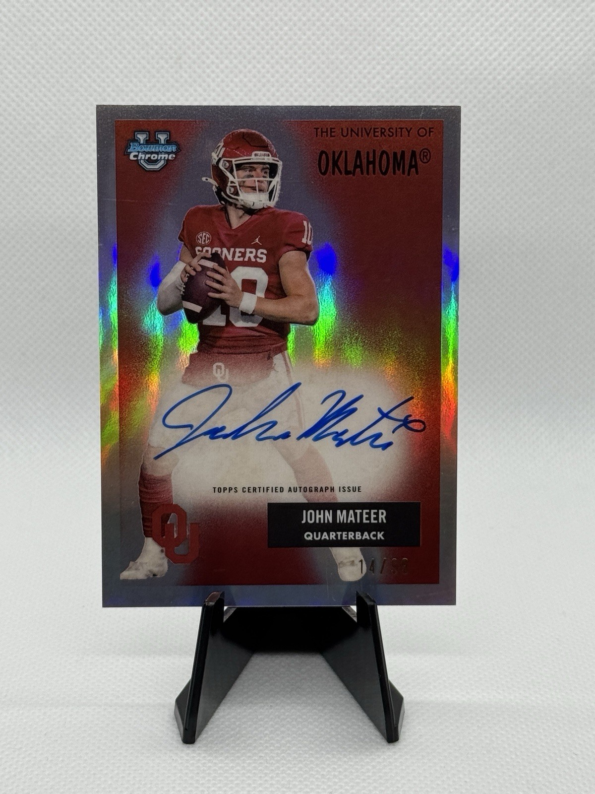 2025 Bowman University Chrome - 1955 John Mateer #55AV-12 ON CARD AUTO /99