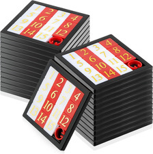 24 Pcs Number Slide Puzzles, 15-Slide Brain Teaser Set, 2.6"