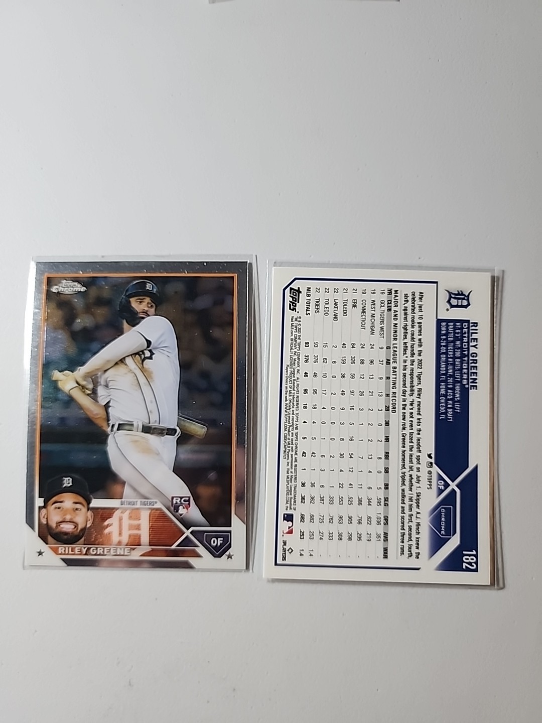 2023 Topps Chrome Riley Greene Rc Refractor #182