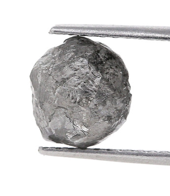 Grauschwarzer Naturdiamant Rohdiamant Rund Unregelmäßig 2,32 ct, 1 Stein