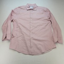 Charles Tyrwhitt Dress Shirt Mens 17 34 Pink Slim Fit Non Iron Micro Dot