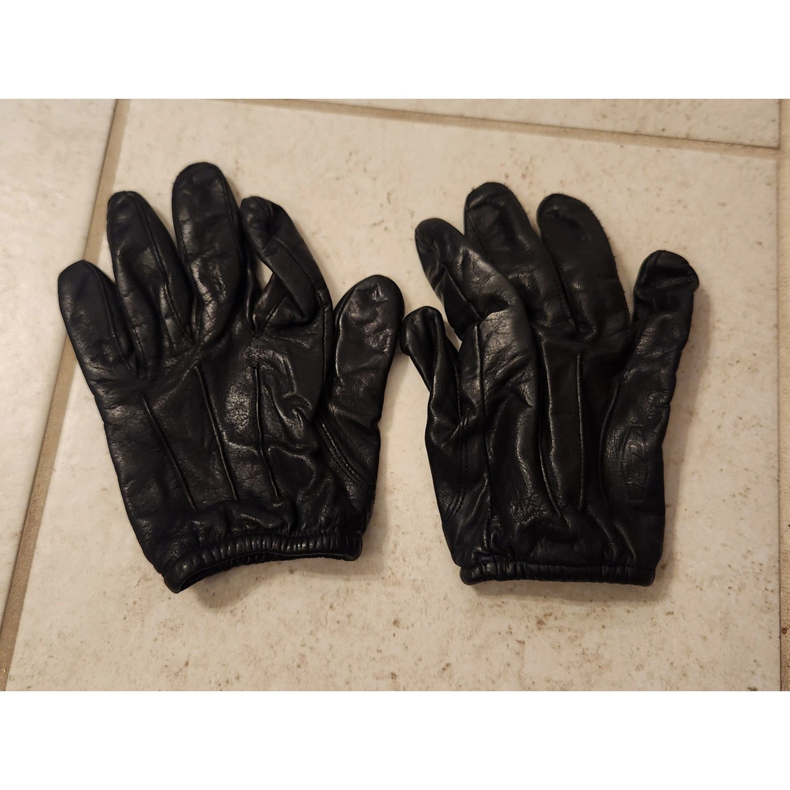 Damascus Hand Armor Black Leather Tactical Duty Gloves Size Large L Knit Lined